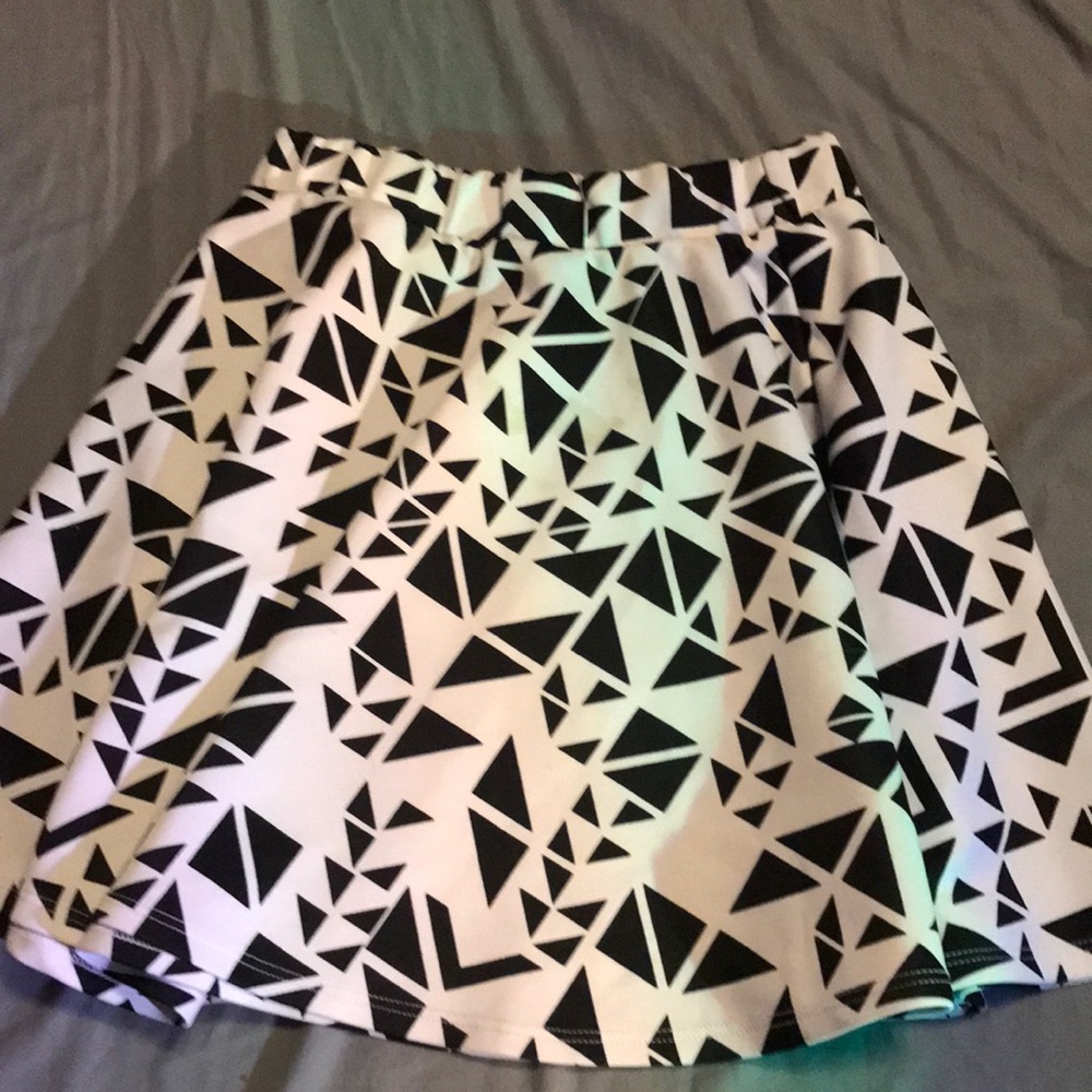 1 small black and white skirt!